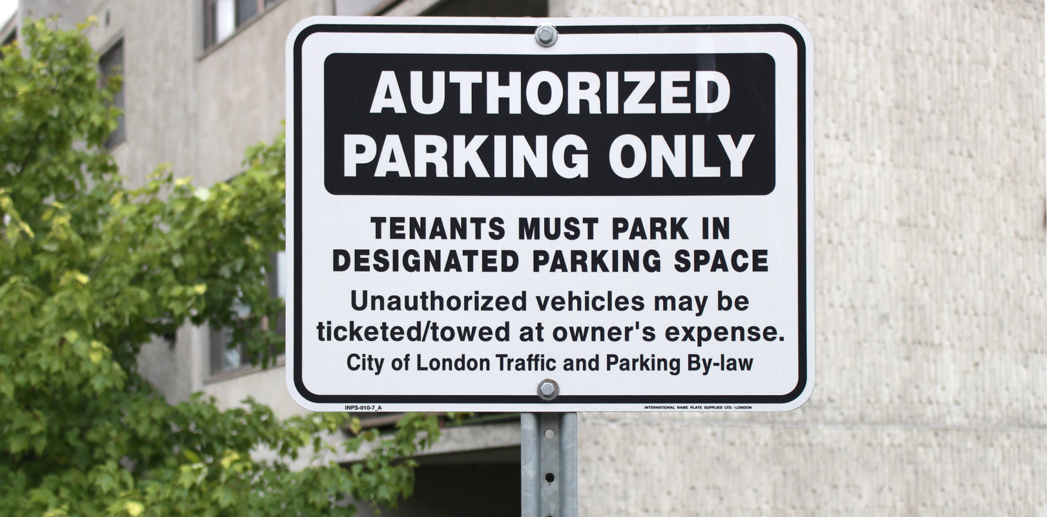Condo parking signs