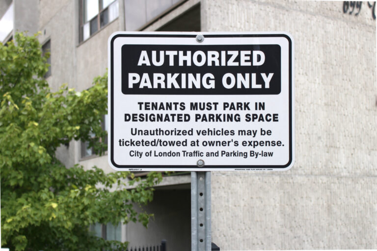condo parking lot signs
