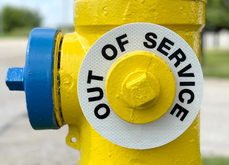 white fire hydrant markers