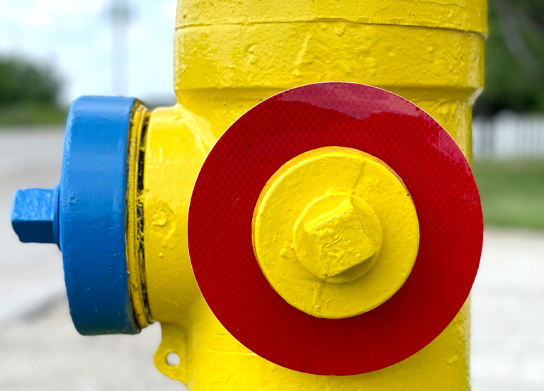 red fire hydrant markers