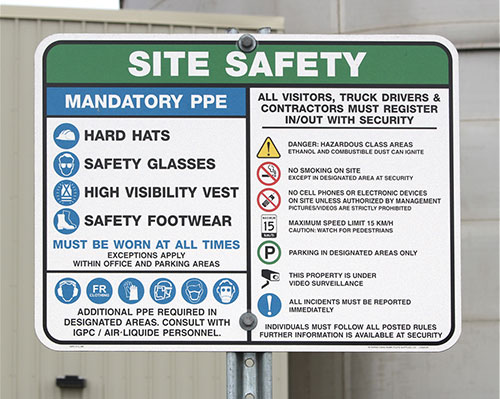 Aylmer Ethanol Plant Safety Signage